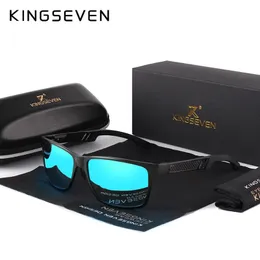 KINGSEVEN Aluminum Square MenWomen Polarized Coating Mirror Sun GlassesEyewear Sunglasses For Men 240327