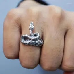 Anelli a grappolo Piccolo squisito anello di apertura a forma di serpente maculato prepotente Accessorio bello e personalizzato alla moda per accessori da uomo