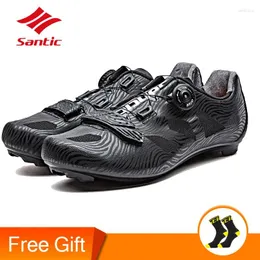 Sapatos de ciclismo santic respirável bicicleta de estrada profissional equipe de corrida esporte bicicleta auto-bloqueio tênis de equitação