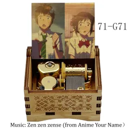 Kutular Anime Adınız Golden Mechanical Kimi Hayır Na WA Müzik Kutusu Ahşap Zen Zen Zense Tema Lüks Ev Ofisi Dekorasyon Doğum Günü Hediyesi