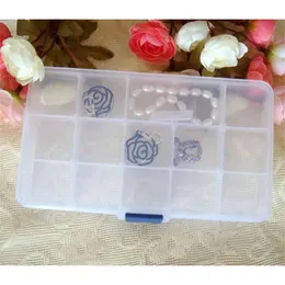 NEU 2024 Plastiklager -Hülle Kastenhalter Behälter Pillen Schmucknägelkunst Tipps 15 Gitter Make -up Organizer Aufbewahrungsbox für Plastiklagerbox