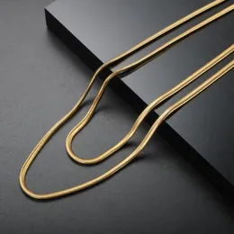 Чокеры ZMFashion Ювелирные изделия на шею Золотое колье Двухслойная овальная цепочка в виде змеи Титановая сталь Позолоченное ожерелье 18K 2021302E