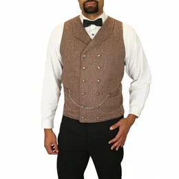 Gilet da uomo Gilet doppio petto Gilet da sposo da sposa Gilet retrò slim fit con maniche Steampunk