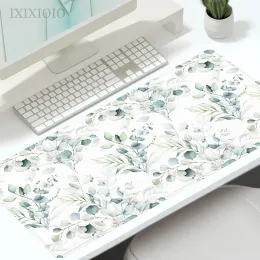 Pads Myse Pad Gaming Green Plant Liście XL Niestandardowy komputer Mousepad xxl Playmat Natural Guma Office dywan miękki puls