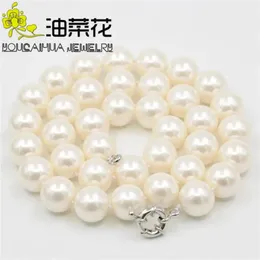 Charmig! 12mm South Skin Pink Sea Shell Pearl Necklace Beads Women Hand Made Fashion Jewelry Making Design 18 grossistpris 240327
