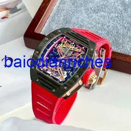 Berömd titta på Richardmills Luxury Watches Mens RM50-01 Tourbillon NTPT COBOL FIBER/18K Rose Gold Manual Mechanical Mens Watch Fnt8