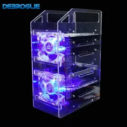 Chain/Miner Transparent hard disk extension rack3.5inch Desktop Computer external hard drives HDD Cage cooling for mining