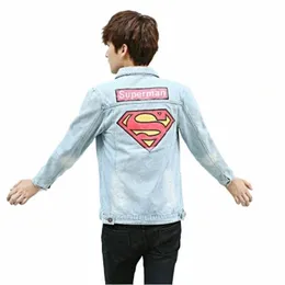 Xingdeng Quality Fit Casual Vintage Jean Jackets Men's Denim Coats Fi Streetwear Choicen Outwear Clothing Korean Style i33a#