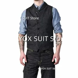 Colete de terno masculino Slim Fit Single Breasted Sleevel Jacket Steampunk Wedding Groom Chalecos u8LP #