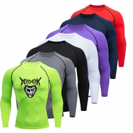 new Compri Shirt Men Running Trained Gym Jogging T Shirt Anime Print Sportswear Rgard Lg Sleeve Gym Fitn Shirts Men 77rC#