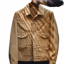 Maden Men's Vintage Western Ranch Jackets Canvas Lapel Lapel Jacket Stack