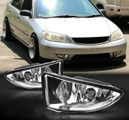 Car OEM Style Directly Replacement Fog Lamp Lights wBulbSwitchWireBezel1Set For 20042005 Honda Civic9376425