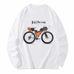Outono inverno nova bikepacking bicicleta lg manga t-shirts homens o-pescoço topos de alta qualidade bicicleta design camiseta roupas u1HN #