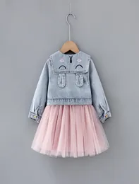 1 2 3 4T roupas para bebês recém-nascidos conjuntos de roupas jaqueta jeans tutu vestido terno para bebês meninas roupas design de moda conjunto de bebês 23519181