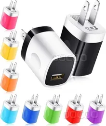 Colorful Mini Wall Chargers USB Power Supply Adapter 5W 1A Single Mobile Phone Charger Typec Micro Home Travel for Android Cellph1218354