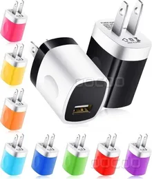 Färgglada mini väggladdare USB strömförsörjning adapter 5w 1a en enda mobiltelefonladdare typec mikro hemresor för Android cellph1218354