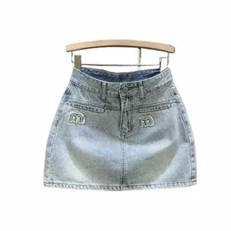 Gonna di jeans Designer Gonne da donna con cintura a vita alta Mini gonna divisa per donna Estate Jeans denim coreano Donna Blu Streetwear Harajuku vintage R2KT #