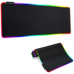 Pads RGB Gaming Mysh Mat Mat Duża przedłużona MousEpad z 14 trybami oświetleniowymi, myszy myszy gumowej przeciwodawczej dla gracza