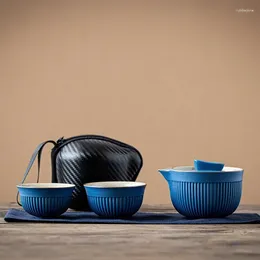 مجموعات Taupزات محمولة Travel Tea Set Ceramic Teapot Beattle Quik Pots One Pots One Cup و Cups Chinese Drink Teapotstea Cup