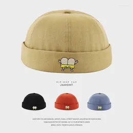 Berets Street Casual Cotton Docker 선원 자전거 타는 사람 모자 루프 비니 뚜껑 뚜껑 뚜껑 뚜껑 남성 남성 어린이 패션 호박 빈티지 비니