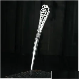 Hairpins Thai Sier S925 Hollowedout Auspicioso Nuvem Tiara Hairpin Simples Clássico Estilo Étnico Cabelo Jóias Charme Hanfu Acessórios Otgjt