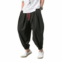 Bolubao Primavera Homens Soltos Harem Pants Chinês Linho Overweight Sweatpants Alta Qualidade Casual Marca Calças Oversize Masculino s4S0 #