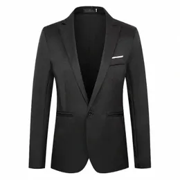 Män formell kostymjackor busin enhetlig arbete blazer toppar solid vanlig smal passform vit bröllop kostym för män blazer jacka q7jn#