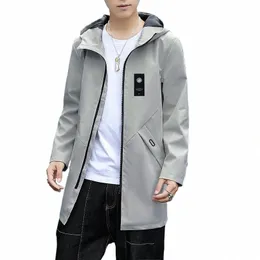 2023 الربيع الجديد رجال الخندق Fi England Style LG Trench Coats Mens Disual Outerwear Jackets Mens Clothing Big Size XL-4XL F6PW#