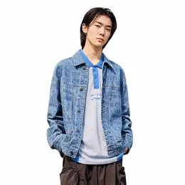 semir 2024 Denim Jacket Men Spring Fi Loose Casual Men Carto Pattern Lapel Jacket New Style Jacket For Men n3T8#