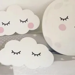2024 장식 토끼 구름 벽 스티커 어린이 아기 아기 침실 벽 스티커 홈 장식 벽 스티커 나무 플라스틱