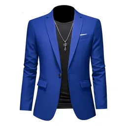 Wysokiej jakości biznes Slim Fit Onel Button do męskiej Slim Fit Casual Fashion Wedding Groom Tilreat Kurtka 6xl-M 240327