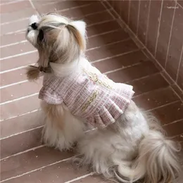 Cão vestuário vestido de inverno arnês saia vestidos para pequeno gato bichon roupas de cachorro yorkshire poodle maltese pomeranian roupas