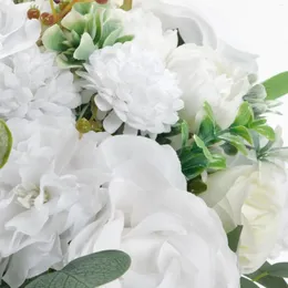 Dekoratif Çiçekler Beyaz Yapay İpek Çiçek Buketleri Combo Set Malzeme Çantası DIY Gelin Toss Düğün Düzenlemesi