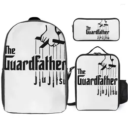 Ryggsäck Jiu Jitsu The Guardfather Essential för Secure Cozy Field Pack 3 i 1 Set 17 Inch Lunch Bag Pen Travel