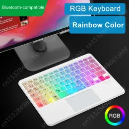 Keyboards 10 inch Rainbow Backlit Keyboard with Touchpad For iPad 10 Xiaomi Pad 5 6 Pro Lenovo Samsung Tablet Keyboard RGB Teclado Mini