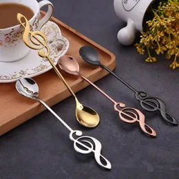 Spoons 1PCS Stainless Steel Spoon Musical Notes Coffee Tea Stirring Ice Cream Dessert Tableware Kichen Accessories