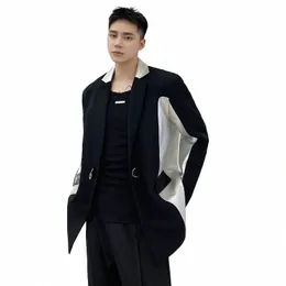Luzhen 2024 Spring Nowy modny elegancki, swobodny płaszcz Blazer Men High Quality Street Fi metalowa klamra design maniak