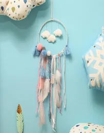 Piuma fatta a mano Dream Catcher Artigianato in stile indiano Tessuto appeso a parete Decorazione Dreamcatcher bianco Decorazioni pendenti per matrimoni GA4034906