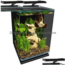 أسماك السمك صورة زجاجية LED Aquarium Kit 5 Gallons Den Den Decoration YQ231018 Drop Delivery Dhnoo