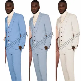 Jacka+byxor+väst skräddarsydd män linne manlig kostym 3 stycke för man 2021 brudgumman bröllop lös smälande passformad gjord e0xw#