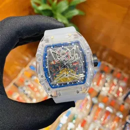 RichasMiers Watch Ys Top Clone Factory Часы из углеродного волокна Автоматические спортивные наручные часы для бизнеса и отдыха Rm56-01 Корпус для часов Модные мужские часы3NO9