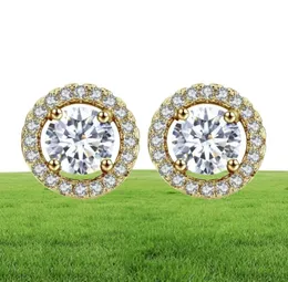 Stud Fashion Luxury 925 Rovskis'ten Gümüş Pin Kristalleri 6mm Kadınlar İçin Küçük Zirkon Küpeler Noel Hediyesi Kore mücevherleri8275245