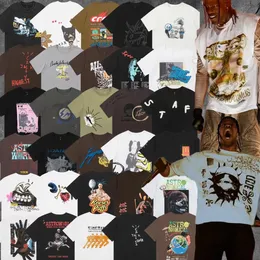 Marka Erkek Tişört Kısa Kollu Tişörtler Özet Parmak Amerikan Yüksek Sokak Hip Hop Baskılı Su Şişesi Gevşek Siyah Kalite Ütopya Günlük Gevşek Erkekler Kısa
