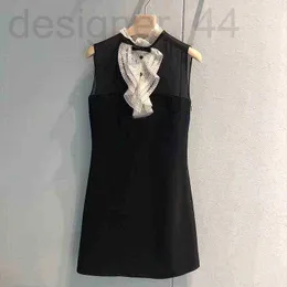 기본 캐주얼 드레스 디자이너 ACK 드레스 Heprn 스타일 작은 LA Twork Collar Lerity Slveless Vest Skirt Suer D53S
