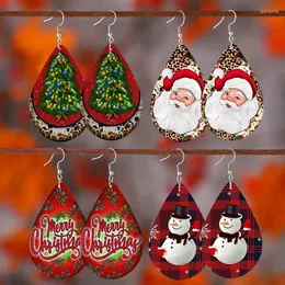 Dangle Earrings SOMESOOR Cute Christmas For Girls Santa Claus Tree Snowman Teardrop Wooden Drop Perfect Year Women Gifts