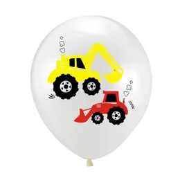 new 2024 Happy Birthday Party Decoration Balloons Banner Party Supplies Construction Vehicle Fire Truck Print Foil Balloons Accessories