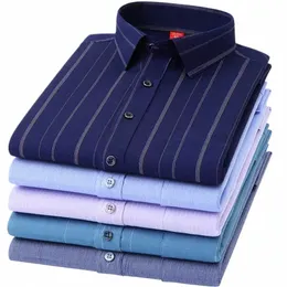 2024 nuova camicia da uomo di lusso manica Lg allentata morbida comodità elastica slim fit No-ir ufficio intervista formale sociale top 3XL 4XL 65FF #