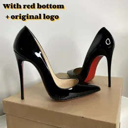 Дизайнерские роскошные туфли на высоком каблуке с красной глянцевой подошвой, тонкие высокие каблуки из натуральной кожи, женские модные классические офисные модельные туфли