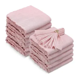 48pcs 32x32cm Wholesale Pink Gauze Cotton Cotton Facel Tea Tea Party Party Party Decord Decor