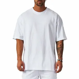 T-shirt bianca da uomo top T-shirt bianca oversize retrò in tinta unita T-shirt da uomo a maniche corte da donna di grandi dimensioni T-shirt da uomo A3kV #